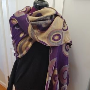 Tan/purple dot scarf